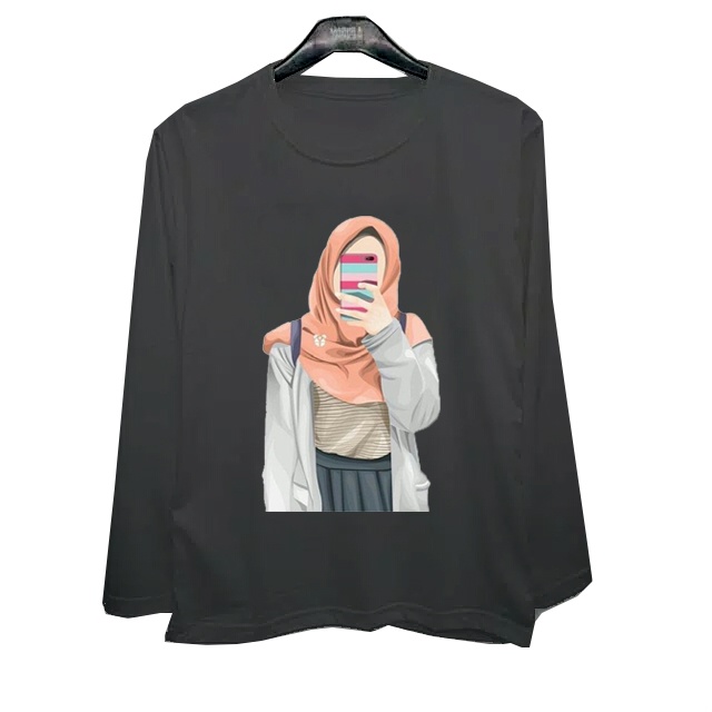 Kaos Panjang Hijabers Big Size XXL XL L M-Hitam
