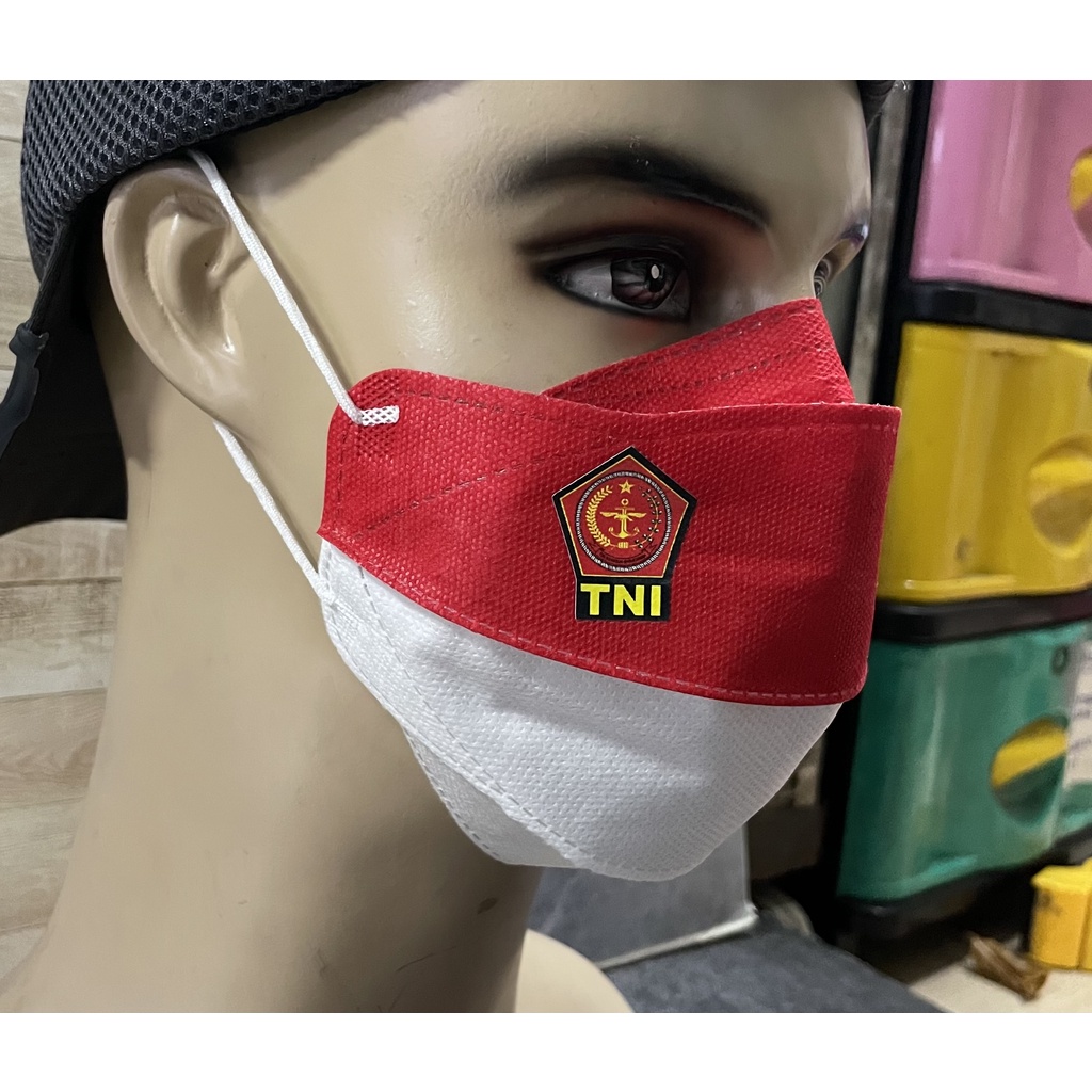 Masker Merah Putih TNI POLR* - Masker TNI POLICE - Masker Merah Putih KF94