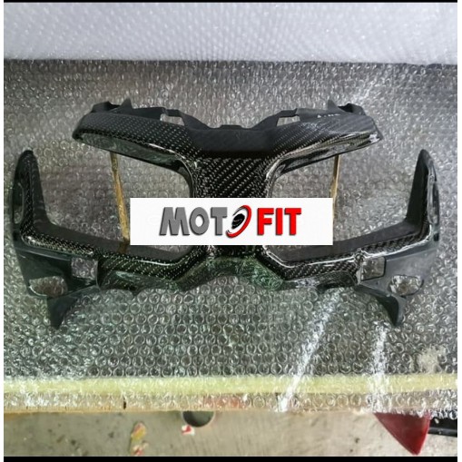 cover frame lampu headlamp honda adv 150 carbon kevlar batok adv