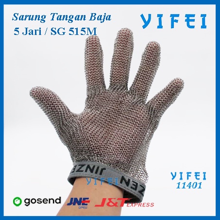 Sarung Tangan Baja 5 Jari SG515M YIFEI-11401/chain protective gloves