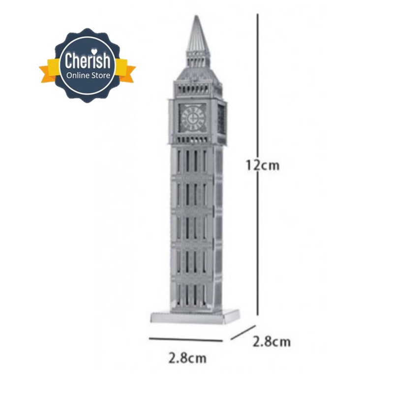 Puzzle 3D Metal Arsitektur BIG BEN Miniatur Bangunan Terkenal MB-034