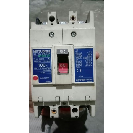 MCCB No Fuse Breaker NF100-CP 3P 3 Phase 100A 100 Ampere Mitsubishi