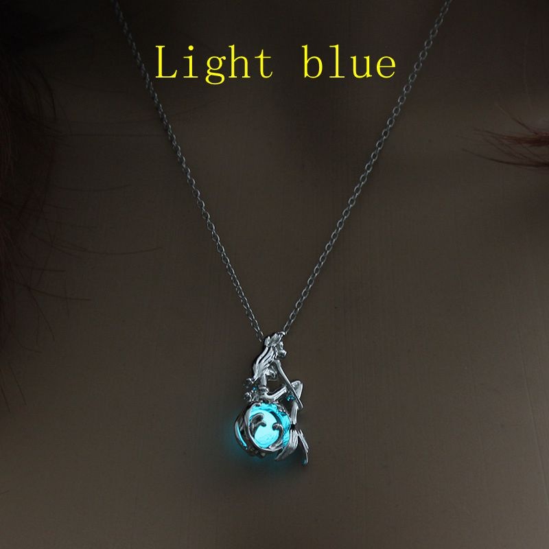 Luminous Mermaid Moonstone Pendant Kalung Wanita / Aksesoris Perhiasan
