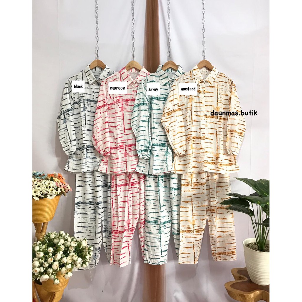 1KG MUAT 3SET | SANSA TIE DYE DAILY BASIC SET ATASAN CELANA RAYON PREMIUM HITS SELEBGRAM FASHION