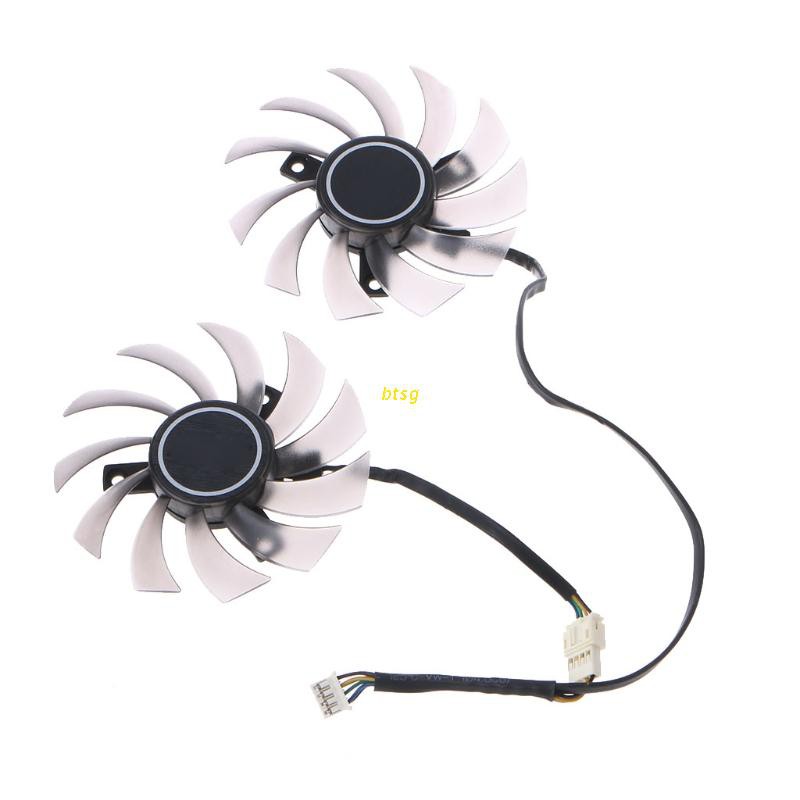 Btsg 2pcs Kipas Pendingin Vga 75mm Pld08010S12H 4pin 12v 0.25a Untuk Gtx 1050ti 6930 7850 Gtx 550 750 770