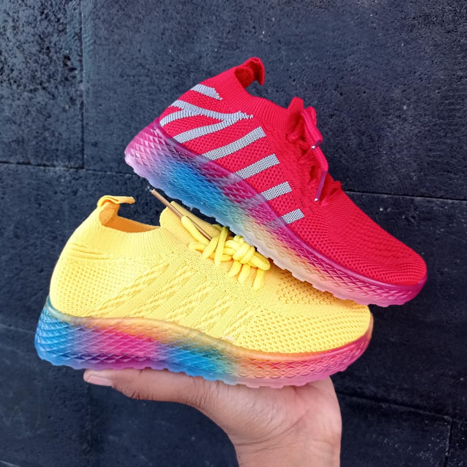 COD 27-31 SEPATU SNEAKERS ANAK IMPORT SEPATU IMPORT ANAK WARNA KUNING MERAH SOL PELANGI