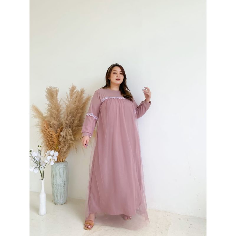 Baju Gamis Brukat Jumbo Muslim Ramadhan Terbaru 2022 Maxi Nuraini Bahan Brokat Model Kekinian Edisi 