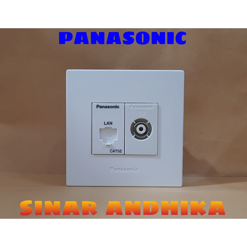 MODUL / JACK DATA CAT 5E + TV PUTIH STYLE E PANASONIC WESJ 78029W 8801