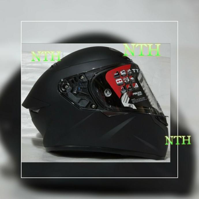 Helm KYT TT Course Solid Hitam Doff Putih Original