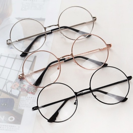 Kacamata Bulat Kaca mata Oval Korean Style Import / Retro Vintage Metal Frame Eyeglasses / Kacamata Boboho TS-10