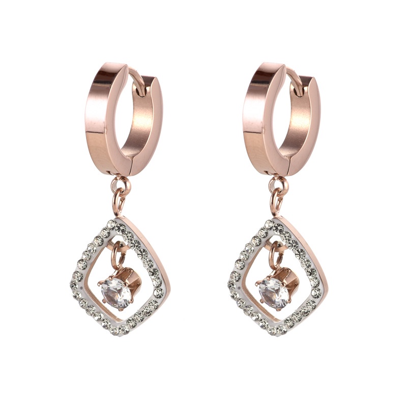 Anting hoop zircon dancing titanium anti karat