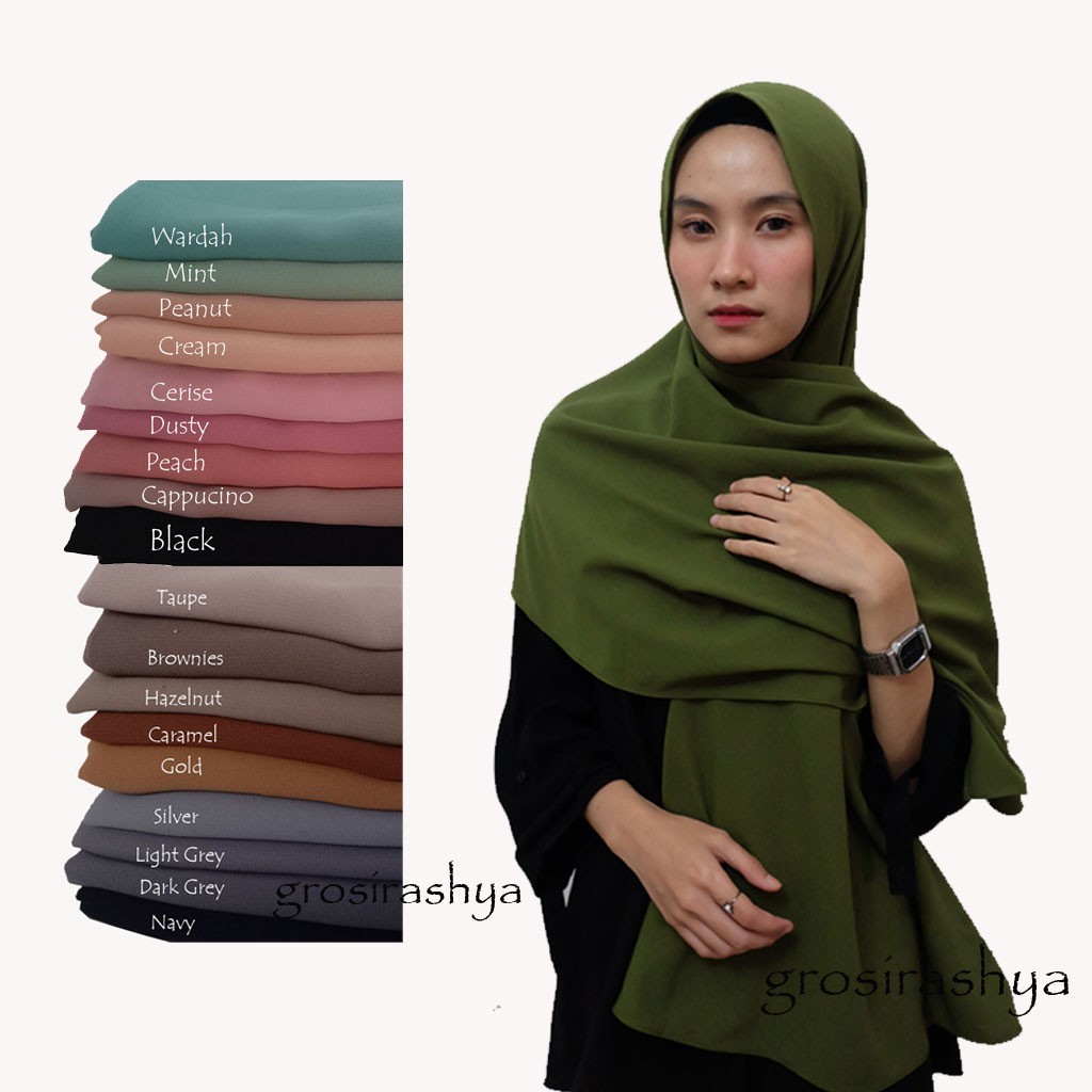  JILBAB  PASHMINA  CERUTY BABYDOLL  PREMIUM 180X75 Shopee 