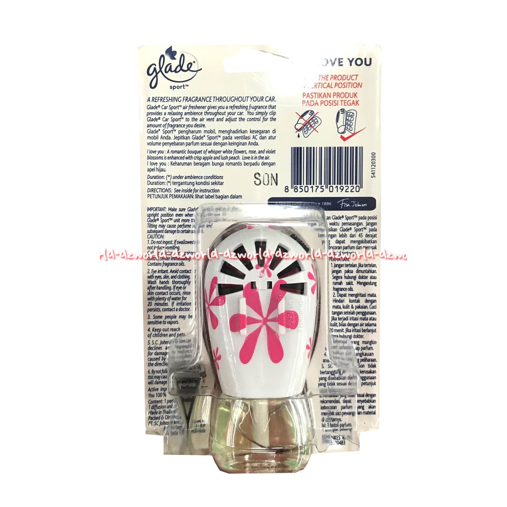 Glade Air Freshener Sport Pengharum Ruangan Mobil 60Hari Parfum Mobil