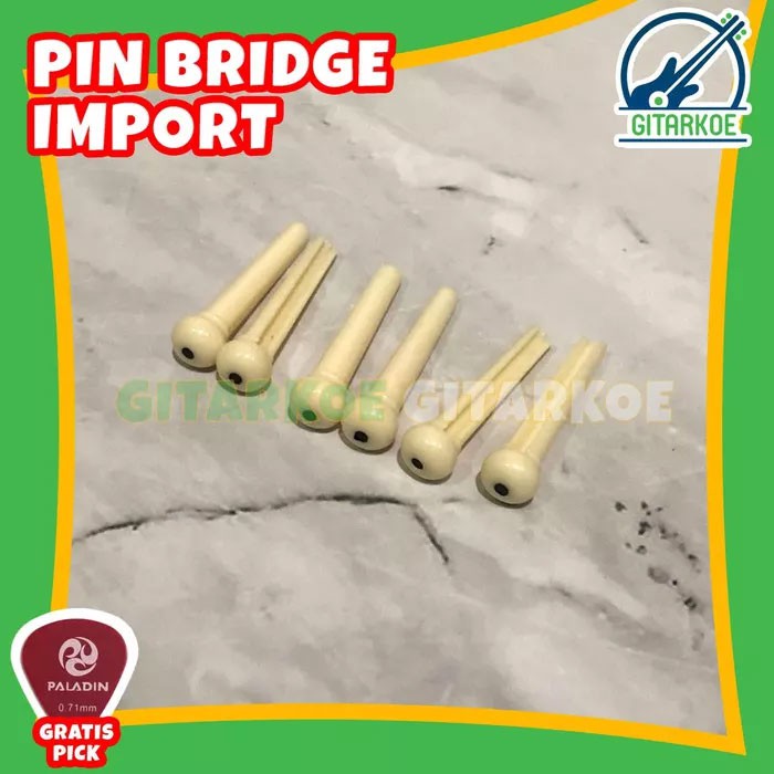 Pin Bridge Gitar Akustik Folk Guitar Impor Putih (Satuan)