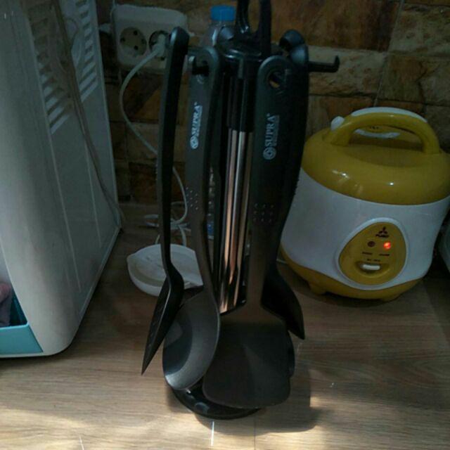 Supra Nylon Utensil Kitchen Tools Set Spatula Black