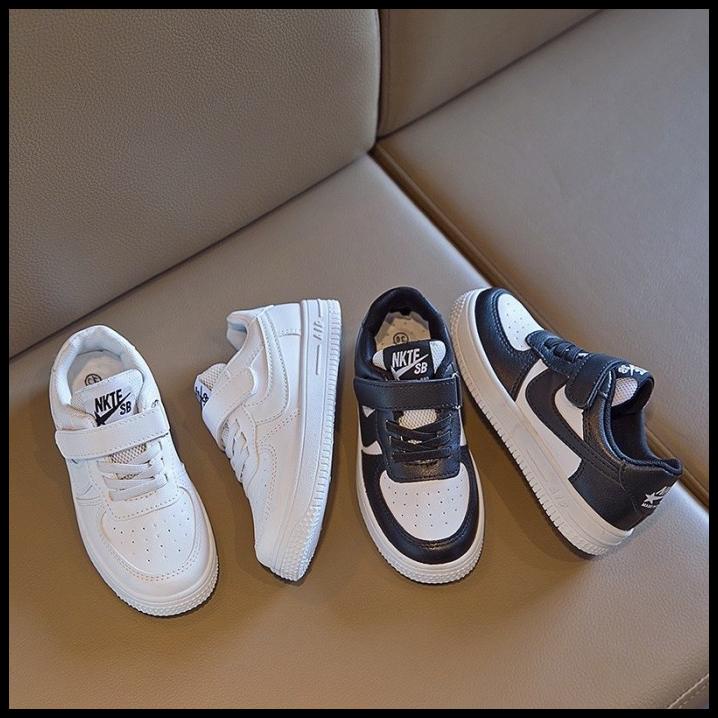 Sepatu Sneaker Anak Polos White-Black | Sneaker Nkte