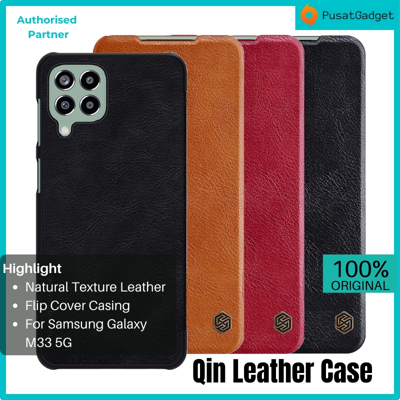 Case Samsung Galaxy M33 5G QIN Leather Flip Casing