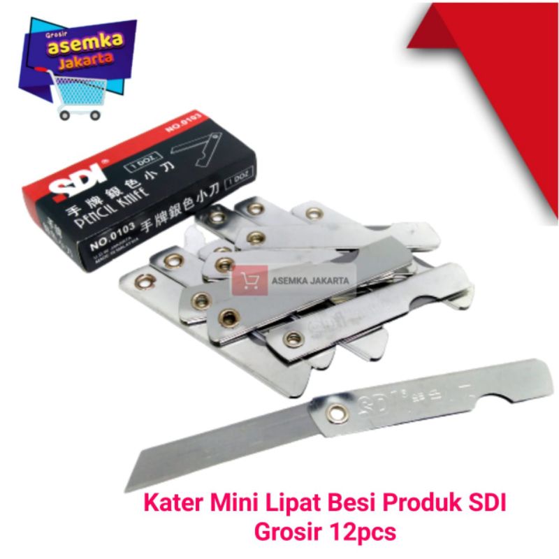 Kater mini | Cutter | Pisau Kater lipat Besi | 12pcs