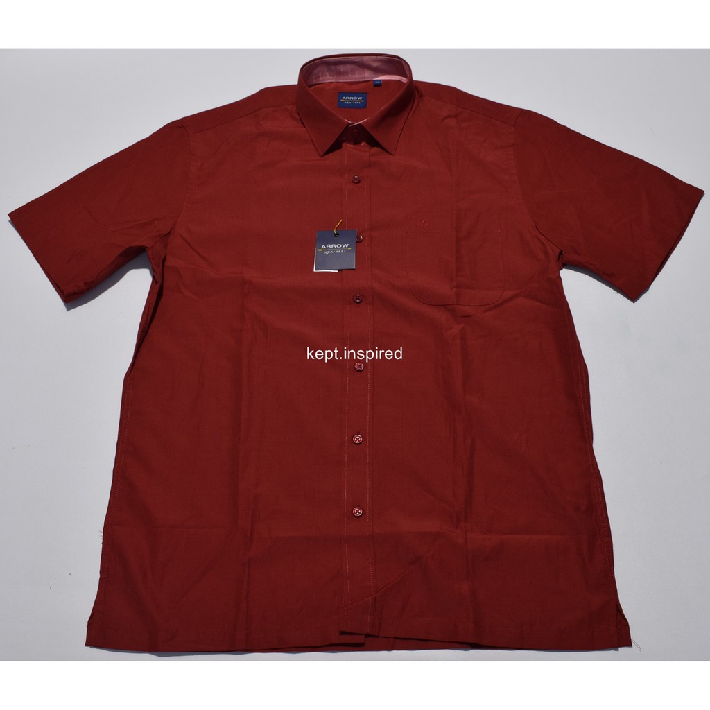 Kemeja Pria ARROW Lengan Pendek Merah Regular A0643 Original & Real Picture