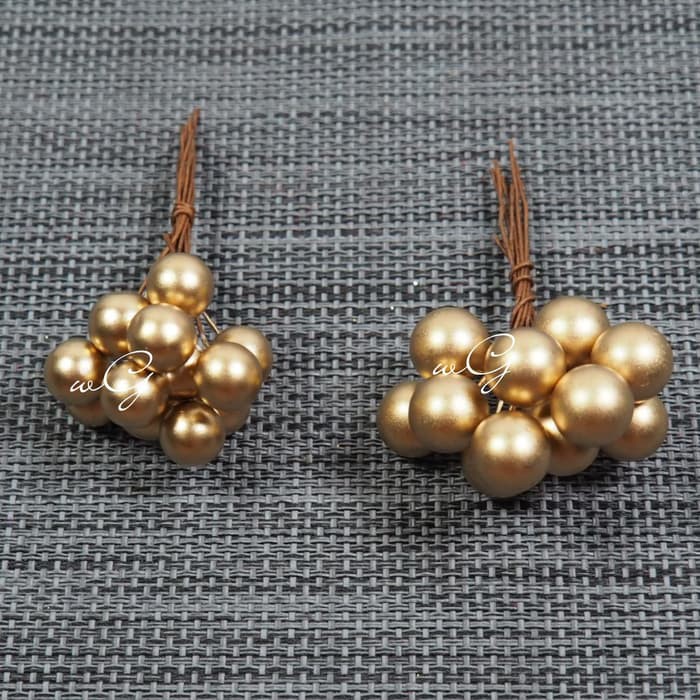 Hiasan Natal  Buah Lobi Lobi Large Emas  1 pack  12 pcs terakhir