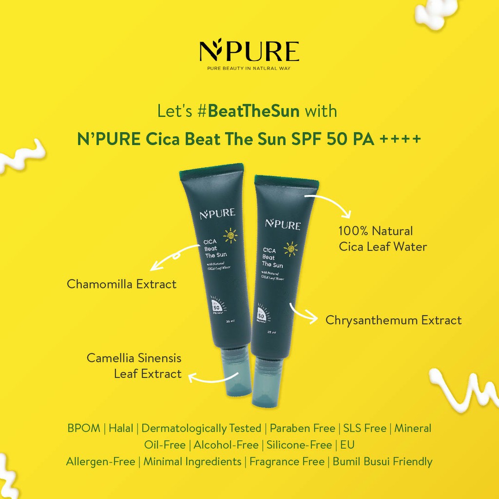 NPure Cica Series (Face Wash, Toner, Essence, Silky Primer, Day, Night Cream, Clay Mask, Sunscreen)