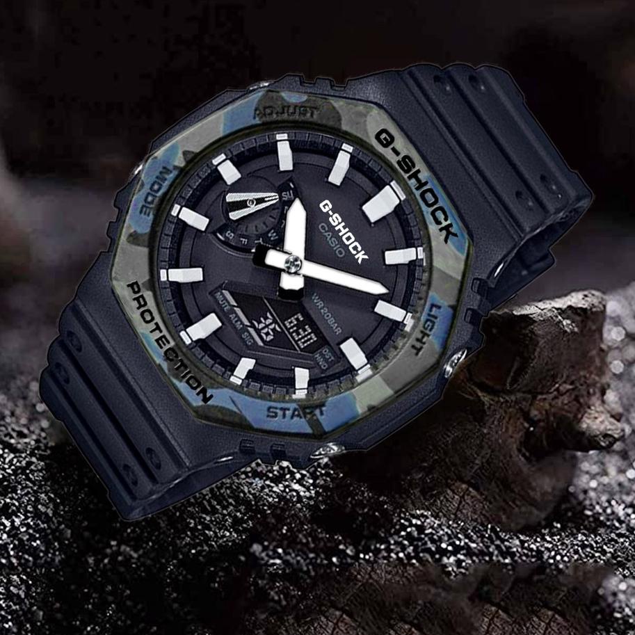 STAR BRANDS (COD) BEST SELLER  JAM TANGAN PRIA GA 2100 KW 1 SEMI ORI / GSHOCK DUAL TIME 2 JARUM TALI