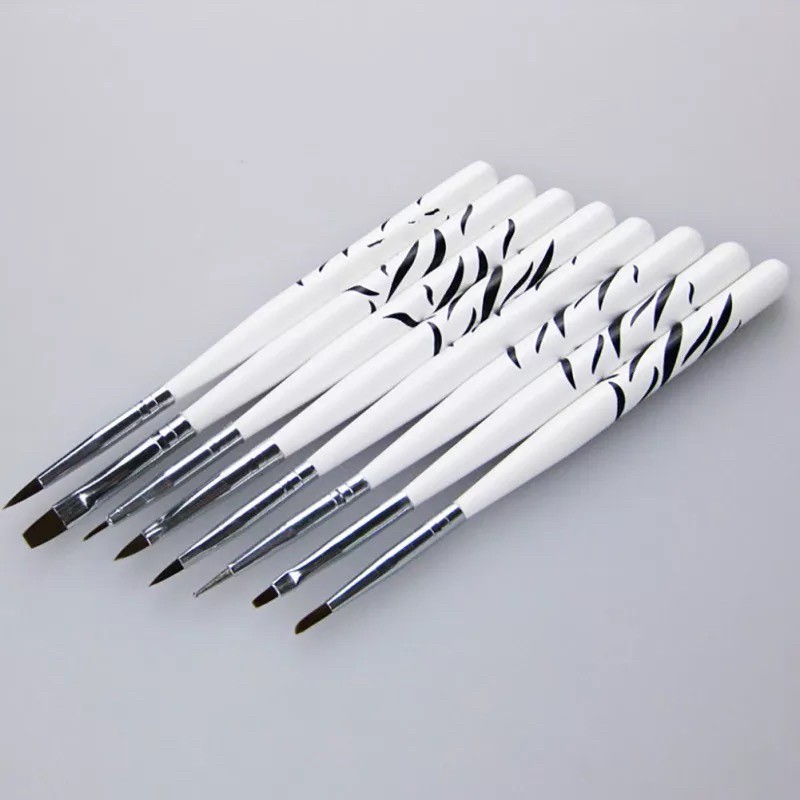 8pcs gel nailart LEOPARD brush kuas nail art 1 set painting liner set lukis brush 3d flower set