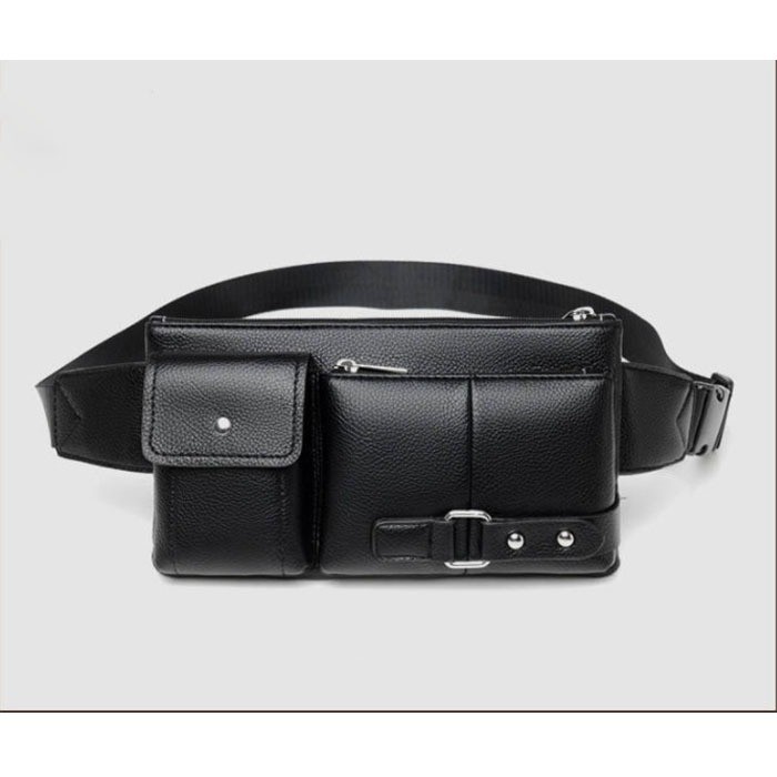 Trend-Tas Pinggang Pria B8115 Waist Bag For Men Import Bag Tas Pinggang Kulit