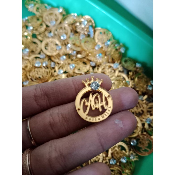 label hijab ring with diamond permata akrilik label hijab