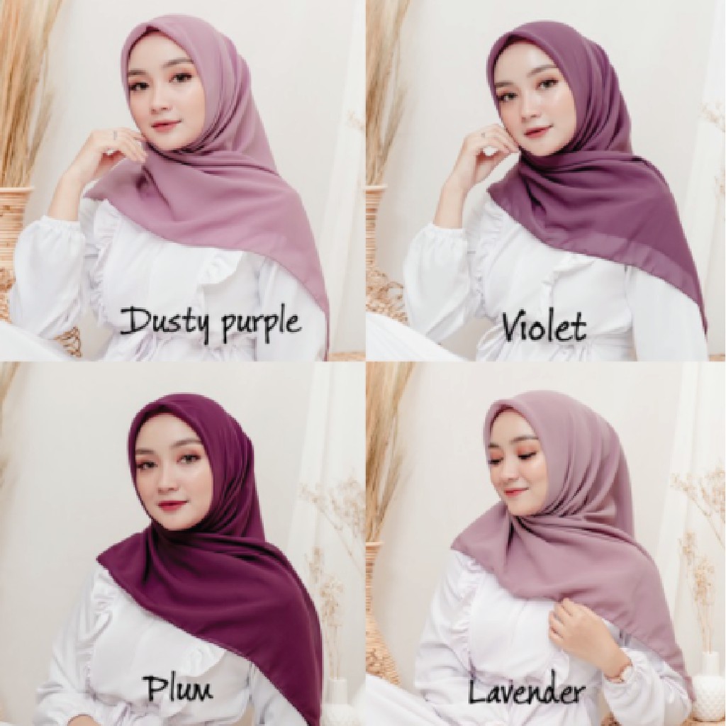 HIJAB SEGIEMPAT - Hijab Kerudung Square - Daily Hijab Lembut Adem Warna Pastel