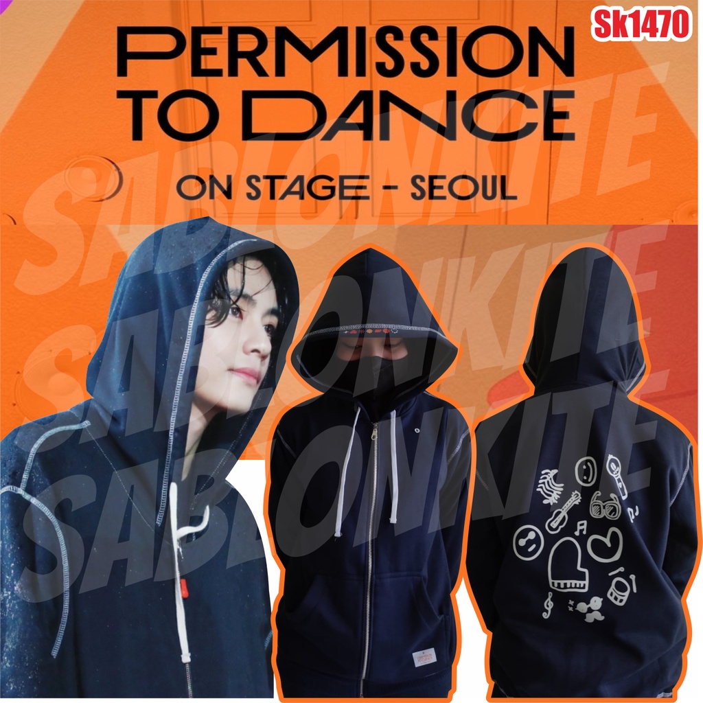 MURAH!!! JAKET HOODIE zipper KPOP PERMISSION TO DANCE TAEHYUNG SEOK JIN PTD SEOUL SK1470 UNISEX