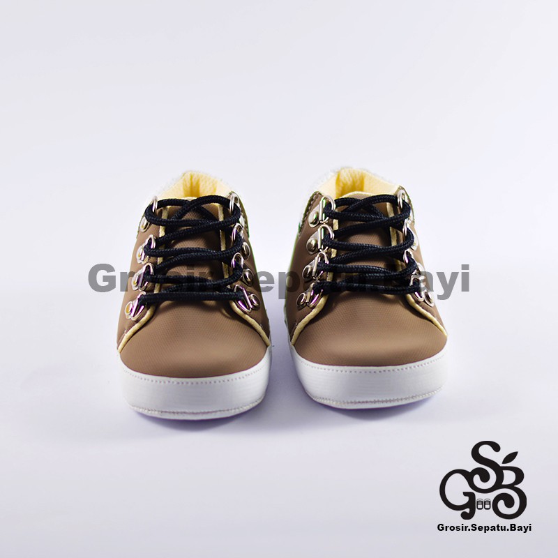 sepatu bayi baby shoes prewalker laki laki umur 2 sampai 14 bulan model edgy tali warna abu-abu