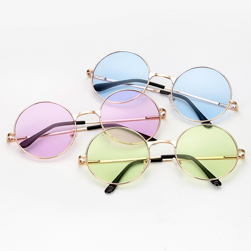 ⭐SMP⭐ Kacamata  Hitam Frame Metal Kecil Gaya Vintage untuk Wanita KM61