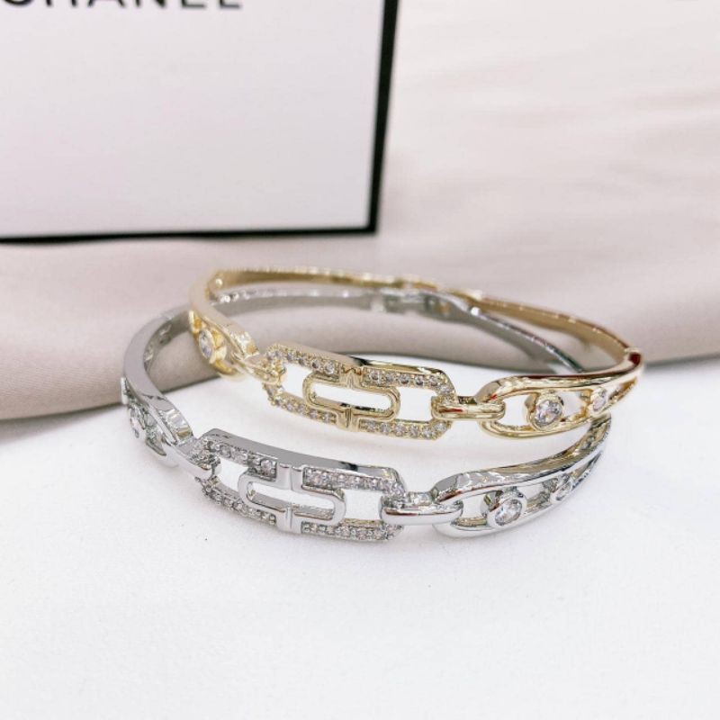 Gelang Silver925 perak Platgold Premium Gelang zircon anti karat anti alergi  S-004