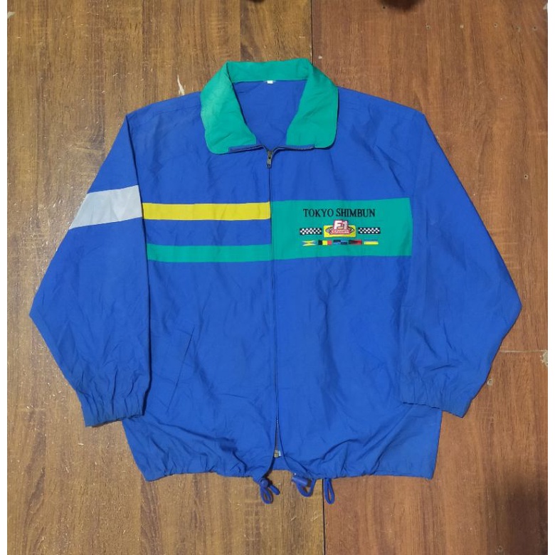 Nascar vintage Tokyo Shimbun F1 express jaket winbreaker branded murah masih cindo