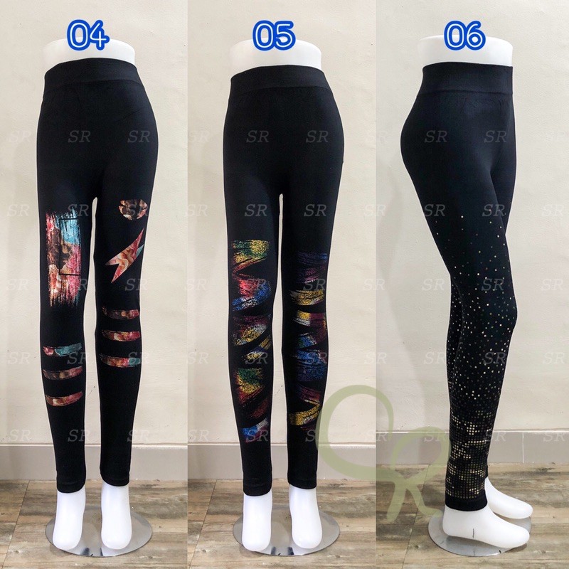 Legging Import Print Rainbow Motif Pelangi Fashion Wanita