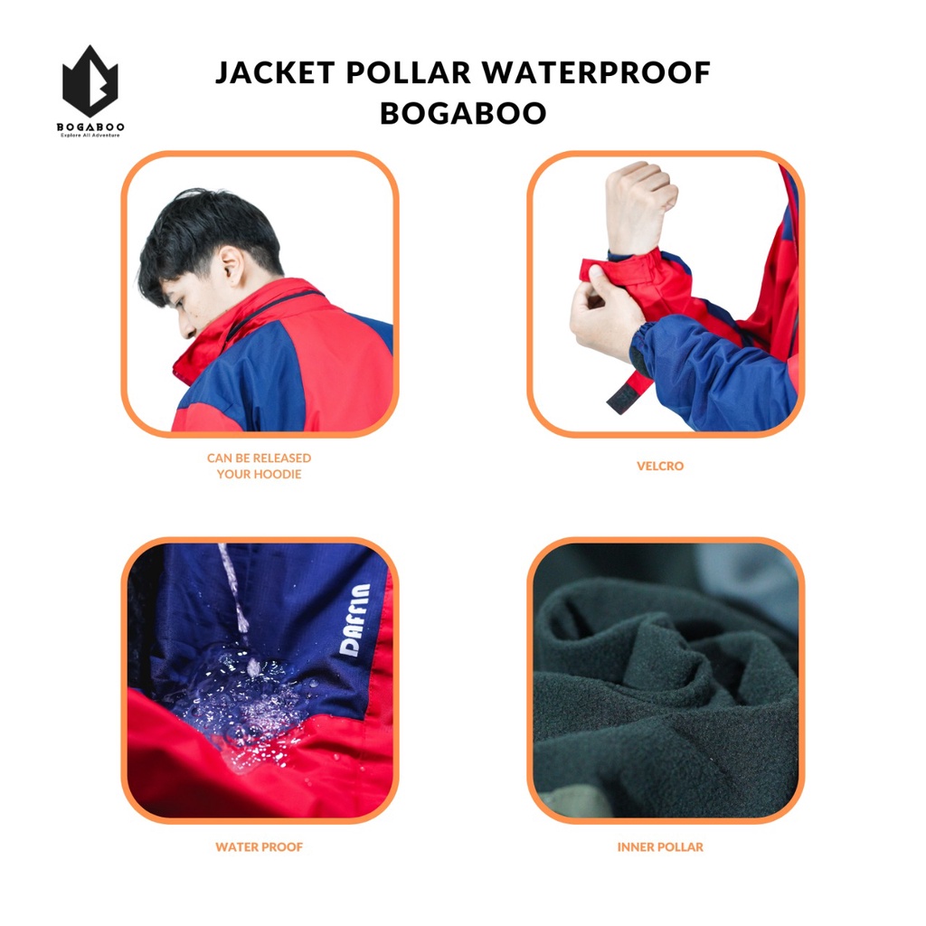 COD Jaket GUNUNG waterproof BOGABOO seri DAFFIN - jaket WP POLAR - JAKET Antiair- JAKET GUNUNG OUTDOOR - jaket windbreaker - jaket Gunung Hiking