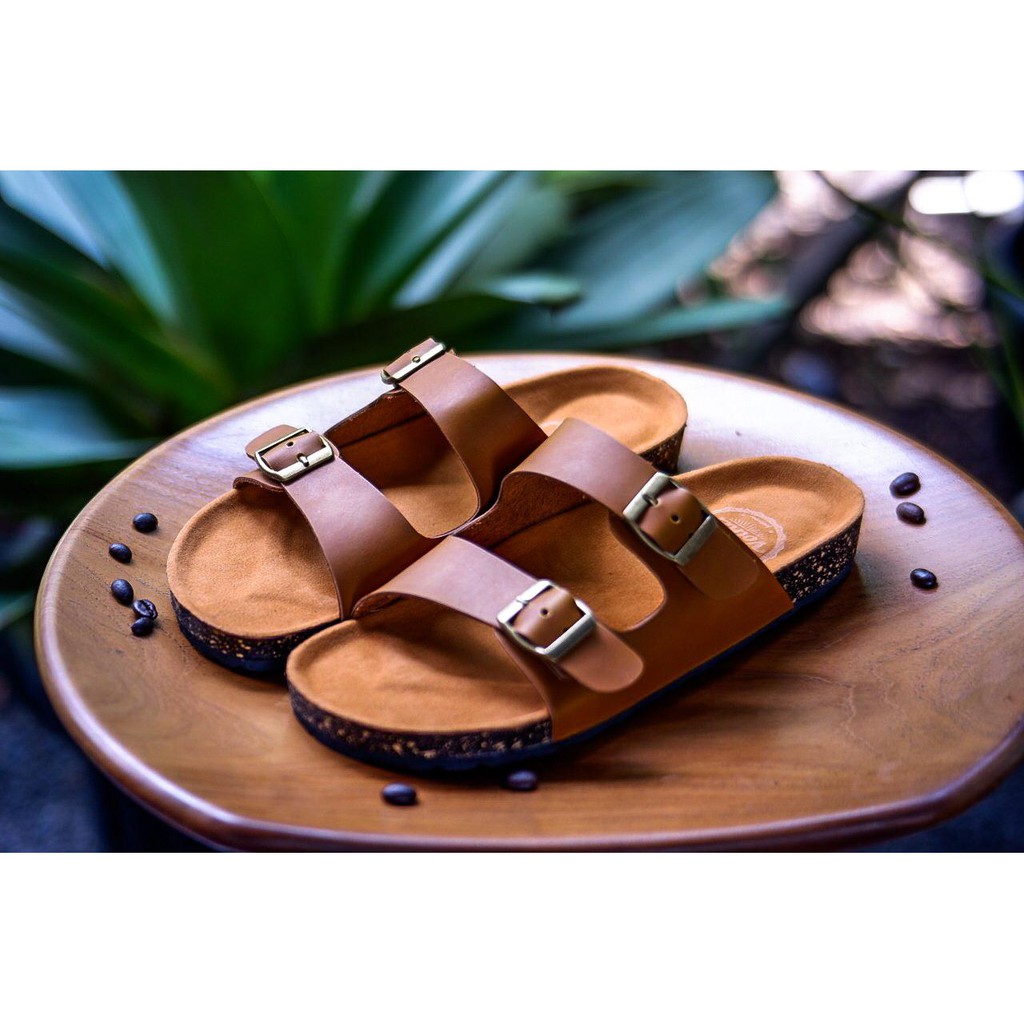 SANDAL KASUAL PRIA WANITA VOLKERFOOTWEAR ART NIKO TAN BROWN