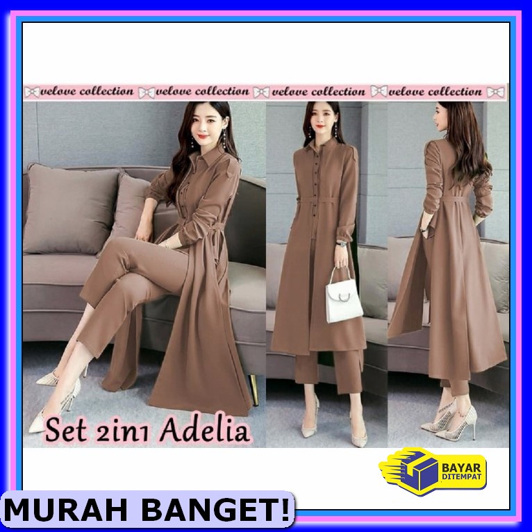 Jl2920 Stelan Fashion Motif Salur Bangkok Import Bahan Rayon St42 JR432 Set 3In1 Adelia Coksu [Setel