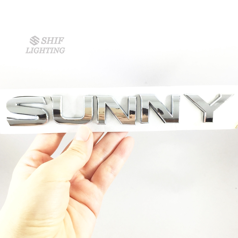 1pc Stiker Emblem Logo Sunny Bahan Abs Krom Untuk Bagasi Belakang Mobil Nissan