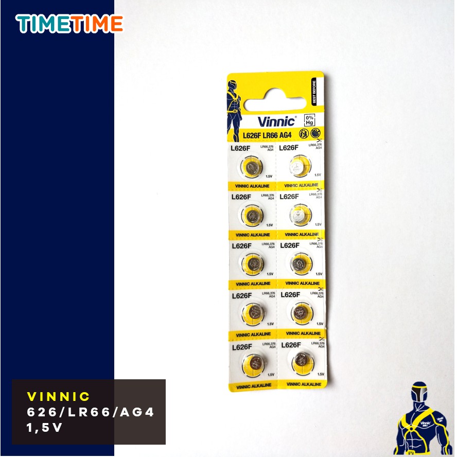 Baterai LR626 626 AG4 377 Vinnic Original Battery 1,5V Baterai Jam Tangan