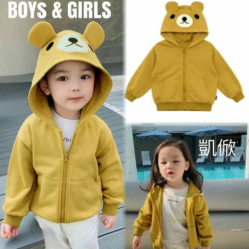Baju anak jaket anak boy / girl motif bear MS