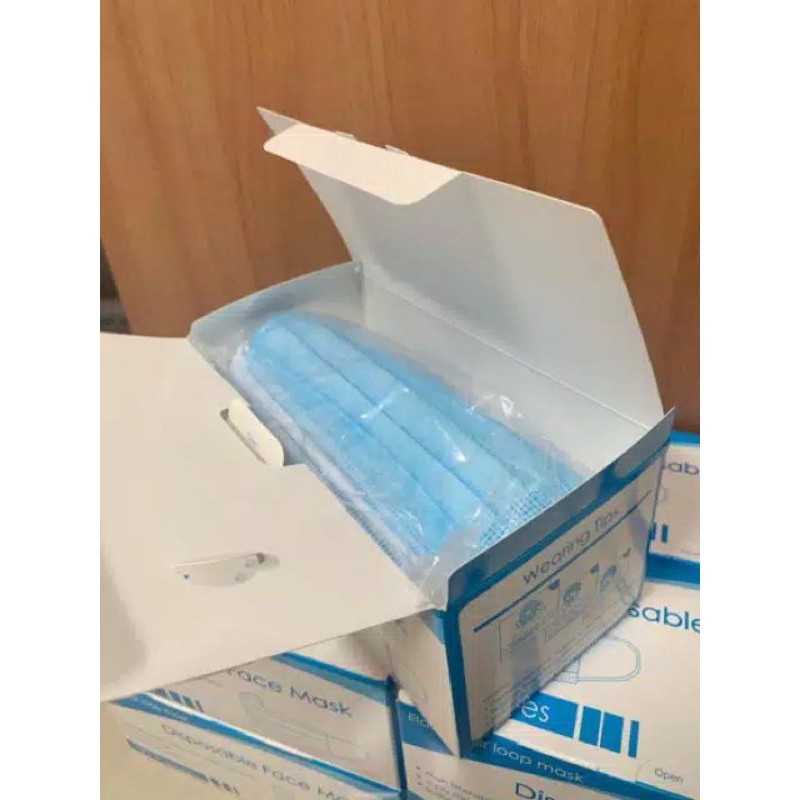 1 KOTAK MASKER Isi 50/MASKER 3 PLY/DISPOSABLE MASK/MASKER MULUT