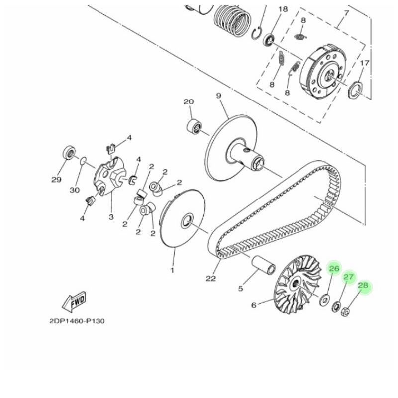 WASHER,WASHER, CONICAL SPRING, NUT SET NMAX ORI YGP