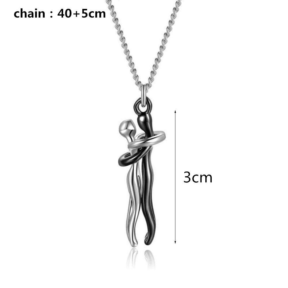 Lily Couple Hugging Pendant Metal Plating Perhiasan Hadiah Hari Valentine Gaya Cinta Kalung