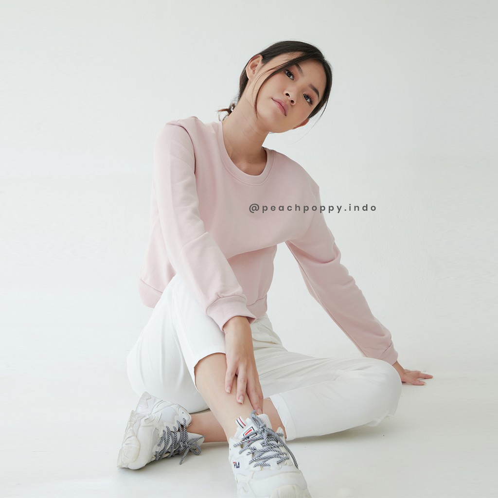 Peach Poppy Sumi Sweater - Atasan Outerwear Wanita Crop Pastel All Size