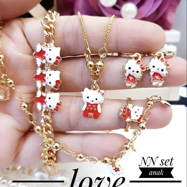 Xuping set perhiasan anak lapis emas 18k 2602j