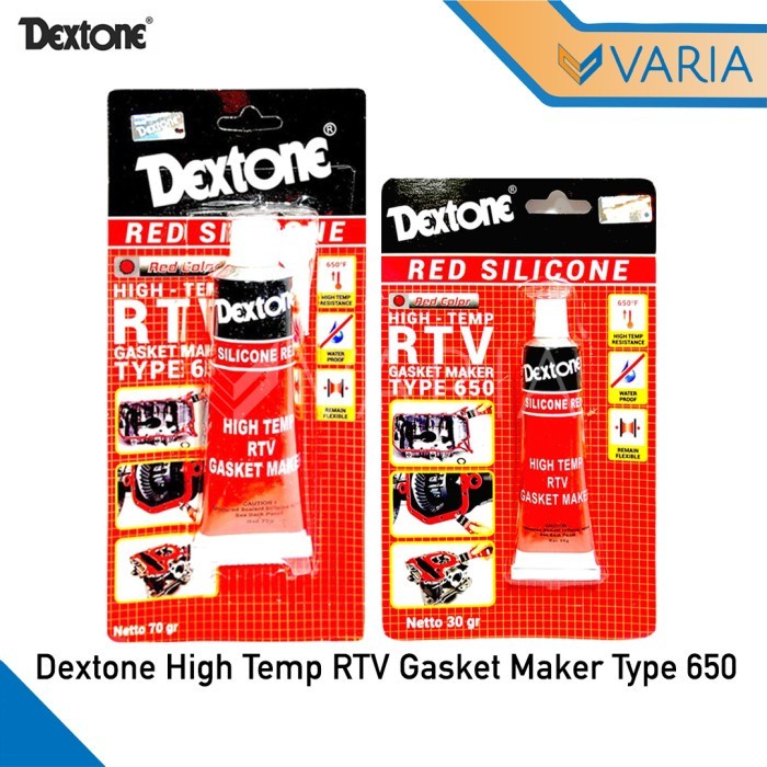 Dextone Red Silicone High Temp RTV 70 gr Lem Gasket Maker Type 650