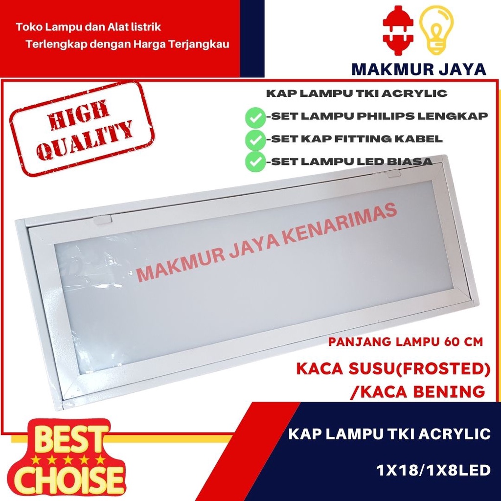 Kap Lampu TKI Acrylic 1x18/1x8 Led 60cm/ KAP TKI ACRYLIC RM Akrilic
