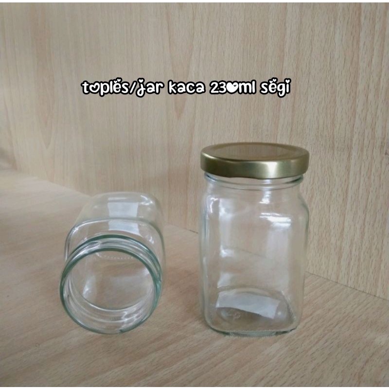 jar/toples kaca segi 230ml